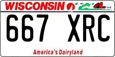 WI license plate 667XRC