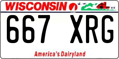 WI license plate 667XRG