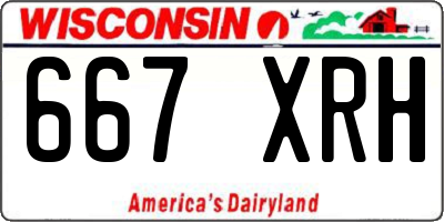 WI license plate 667XRH
