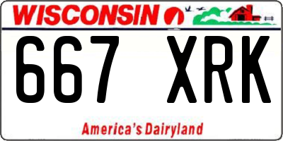 WI license plate 667XRK