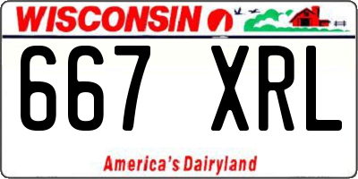WI license plate 667XRL