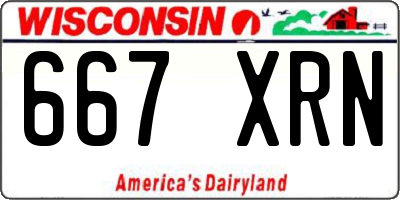 WI license plate 667XRN