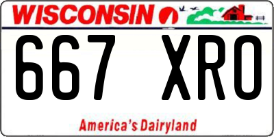 WI license plate 667XRO