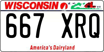WI license plate 667XRQ