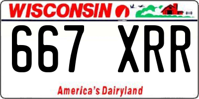 WI license plate 667XRR