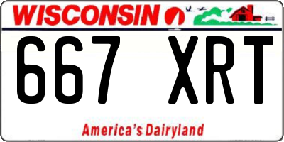 WI license plate 667XRT