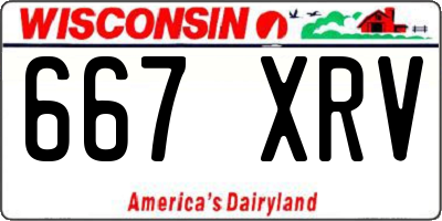 WI license plate 667XRV