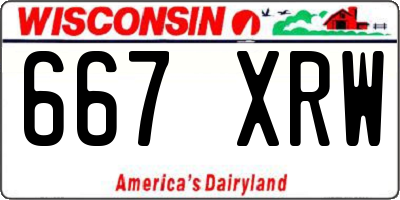 WI license plate 667XRW