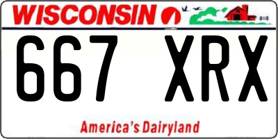 WI license plate 667XRX