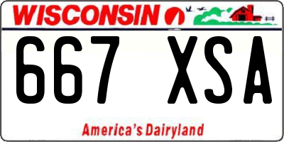WI license plate 667XSA