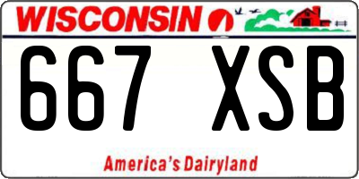 WI license plate 667XSB