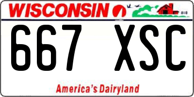 WI license plate 667XSC
