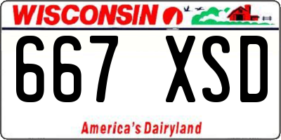 WI license plate 667XSD