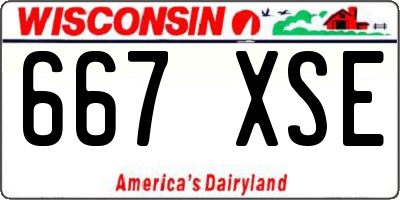 WI license plate 667XSE