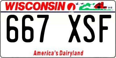 WI license plate 667XSF