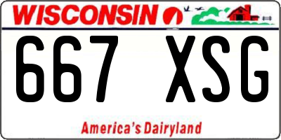 WI license plate 667XSG