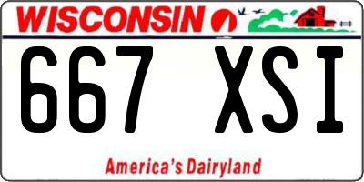 WI license plate 667XSI