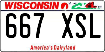 WI license plate 667XSL