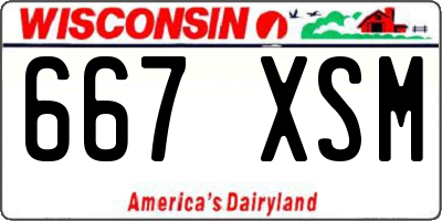 WI license plate 667XSM