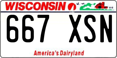 WI license plate 667XSN