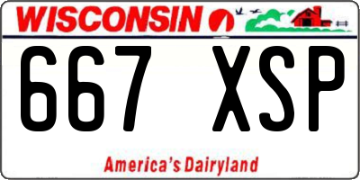 WI license plate 667XSP