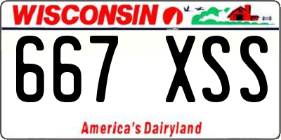 WI license plate 667XSS