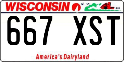 WI license plate 667XST