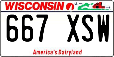 WI license plate 667XSW