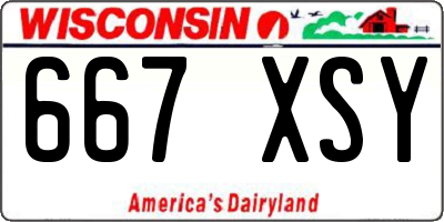 WI license plate 667XSY