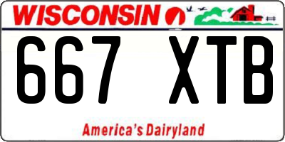 WI license plate 667XTB