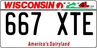 WI license plate 667XTE