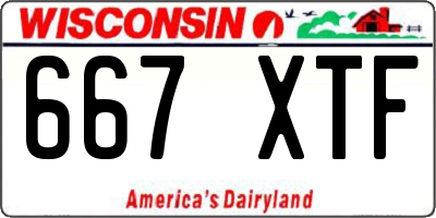 WI license plate 667XTF