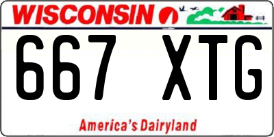 WI license plate 667XTG
