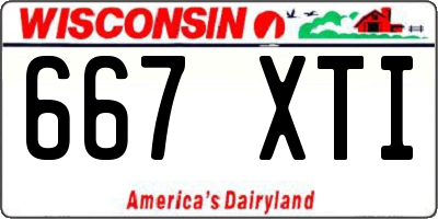 WI license plate 667XTI