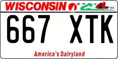WI license plate 667XTK