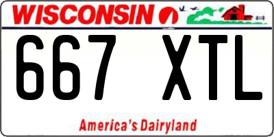 WI license plate 667XTL