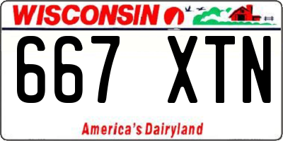 WI license plate 667XTN