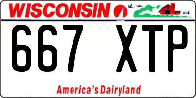 WI license plate 667XTP