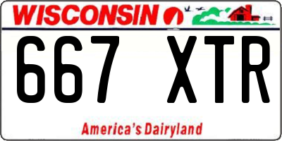 WI license plate 667XTR