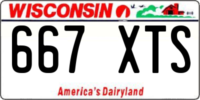 WI license plate 667XTS