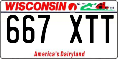 WI license plate 667XTT