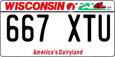 WI license plate 667XTU