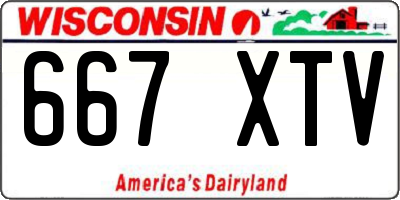 WI license plate 667XTV