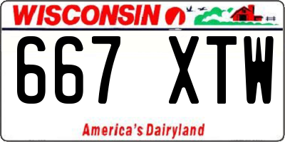 WI license plate 667XTW