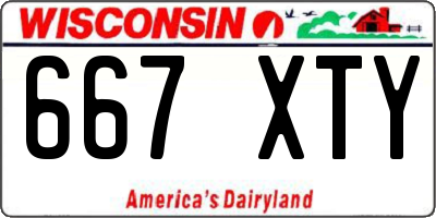 WI license plate 667XTY