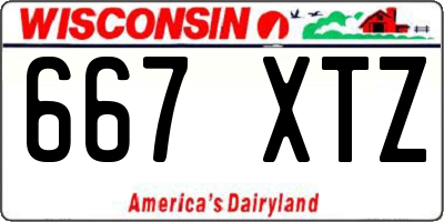 WI license plate 667XTZ