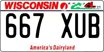 WI license plate 667XUB