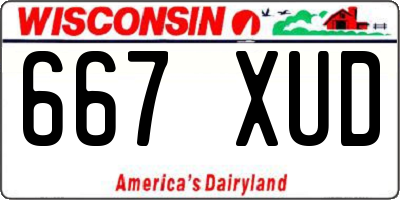 WI license plate 667XUD