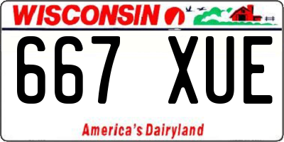 WI license plate 667XUE