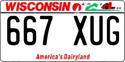 WI license plate 667XUG